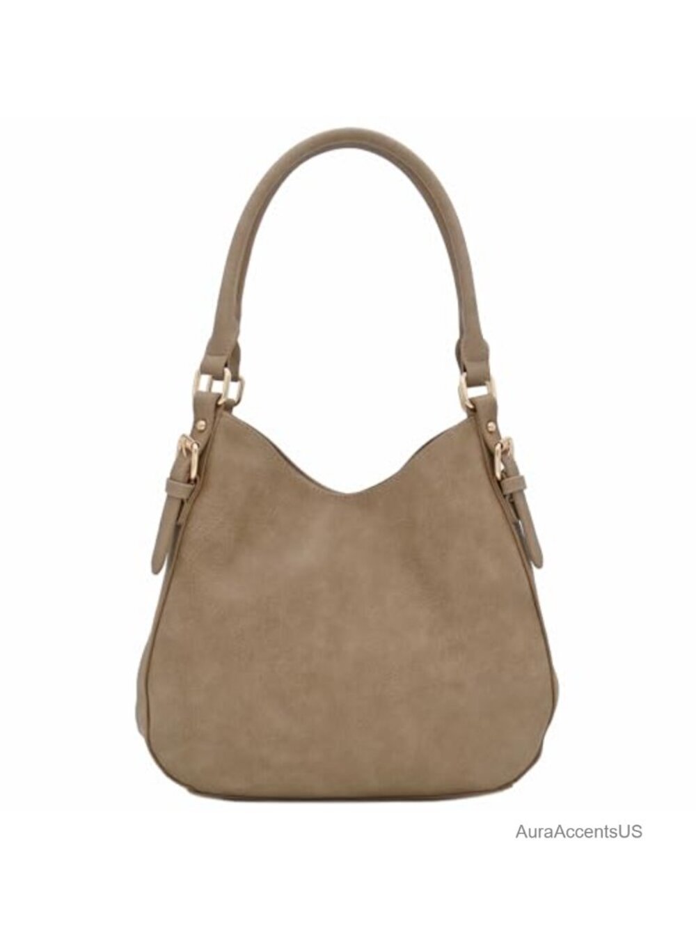 Lightweight Faux Leather 3 Compartment Medium Hobo Shoulder Bag